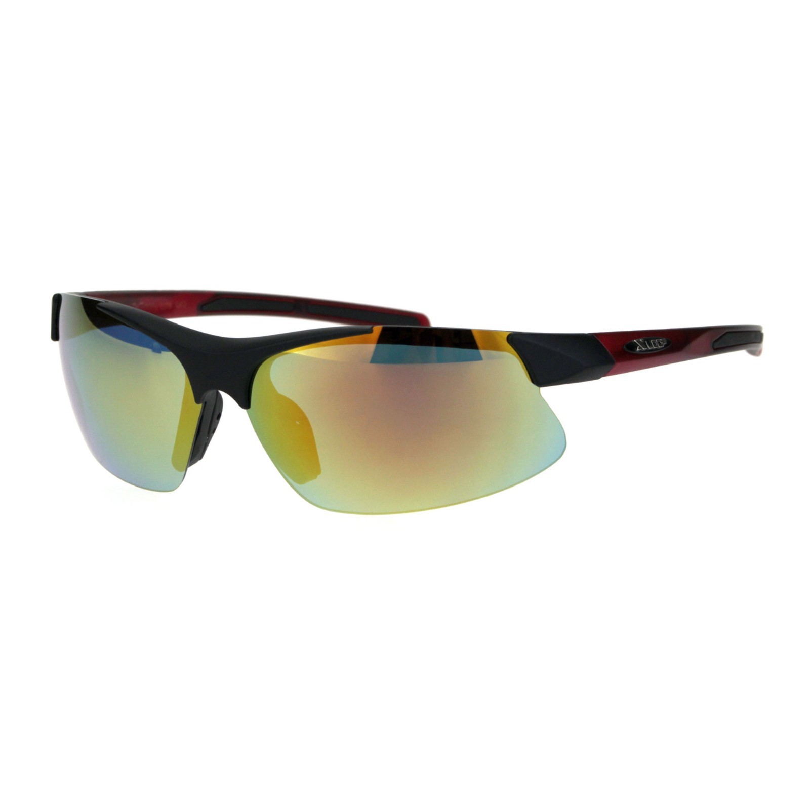 Xloop Sunglasses Mens Wrap Around Half Rim Lite Weight Sports Shades UV 400
