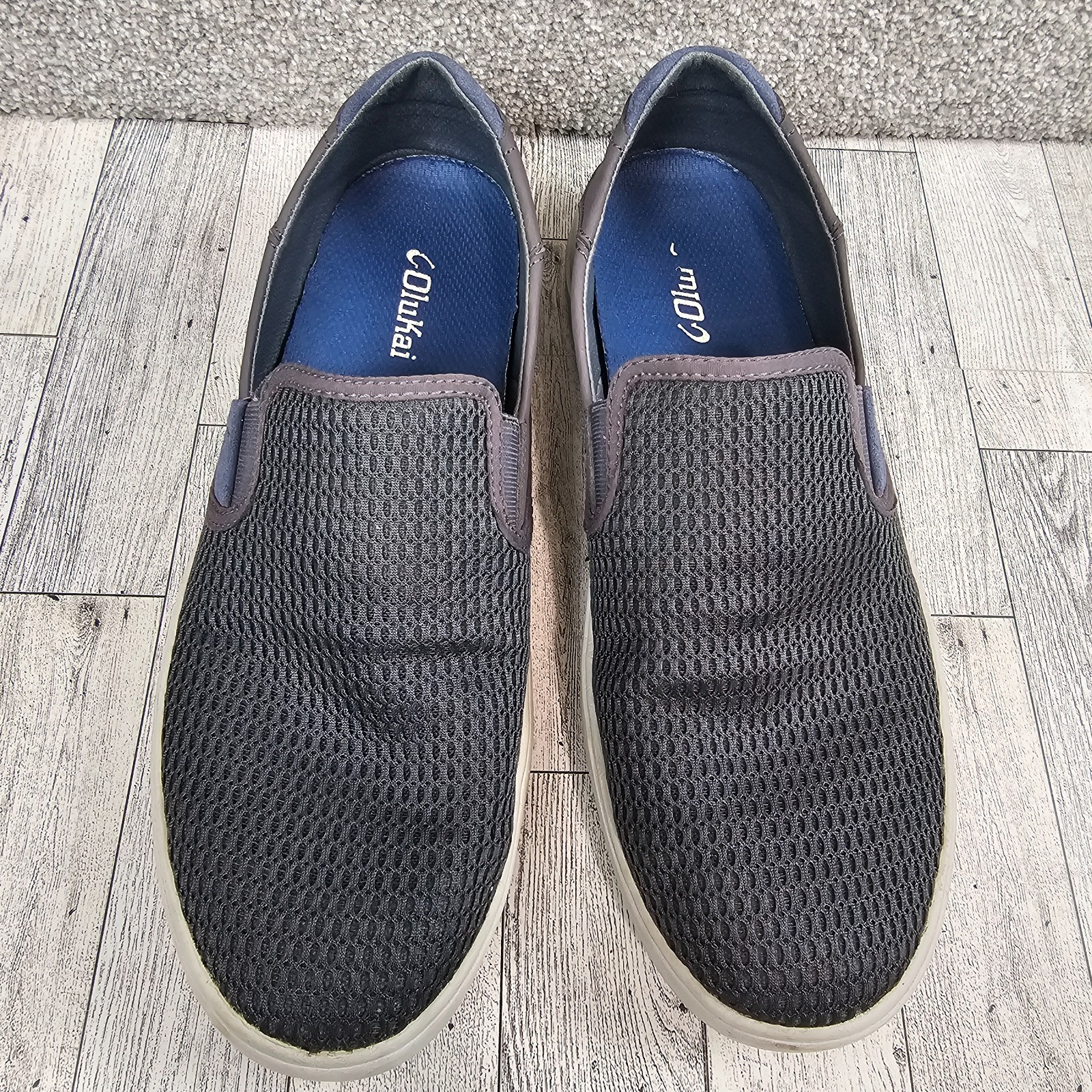 Olukai Lae’Ahi Sneakers Gray Mesh Shoes Slip On Casual Loafers Men’s Size 10