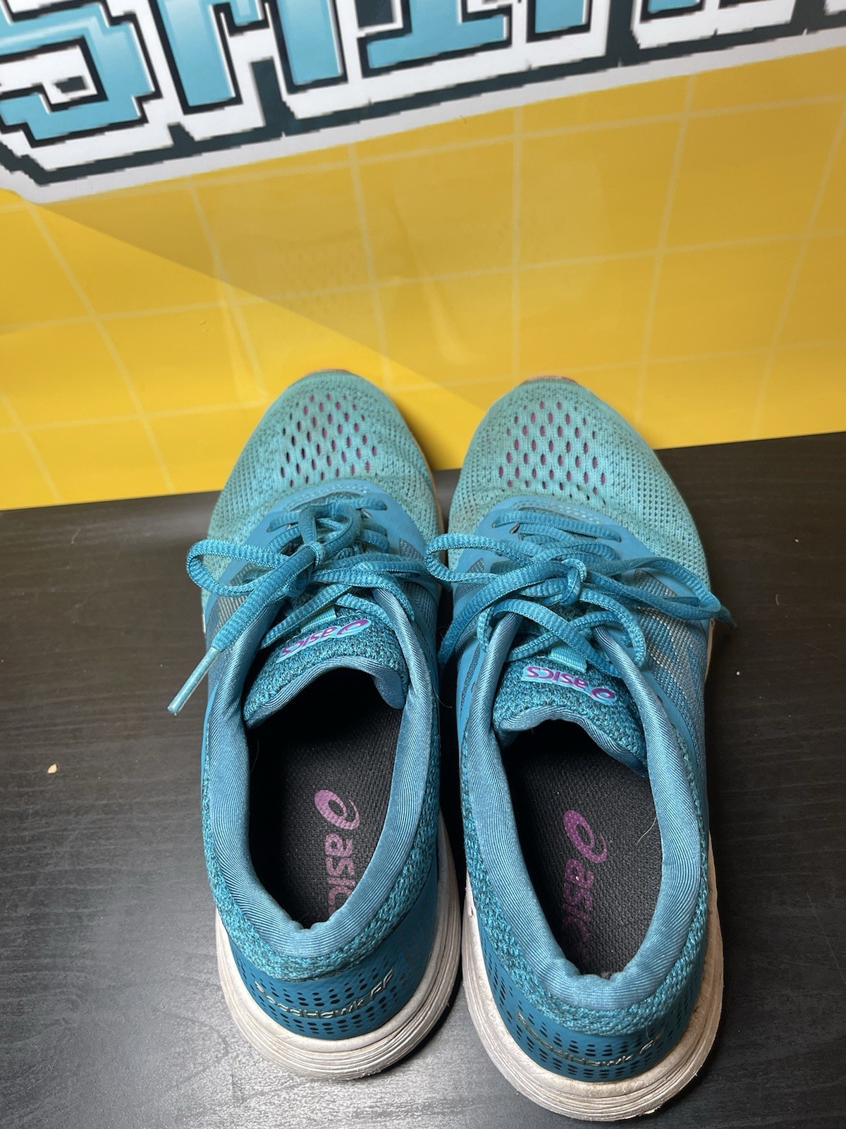 Asics Shoes Womens 9 Road Hawk Ff Running Sneakers Blue Lace Up Low Top T7D7N