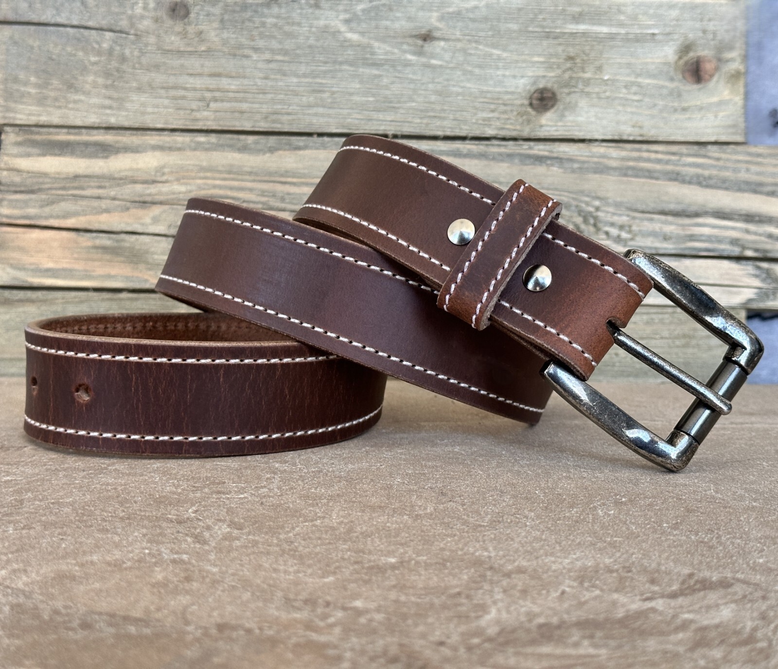 Genuine Leather Men’s Belt Heavy Duty Thick With Removable Buckle Work Belt
