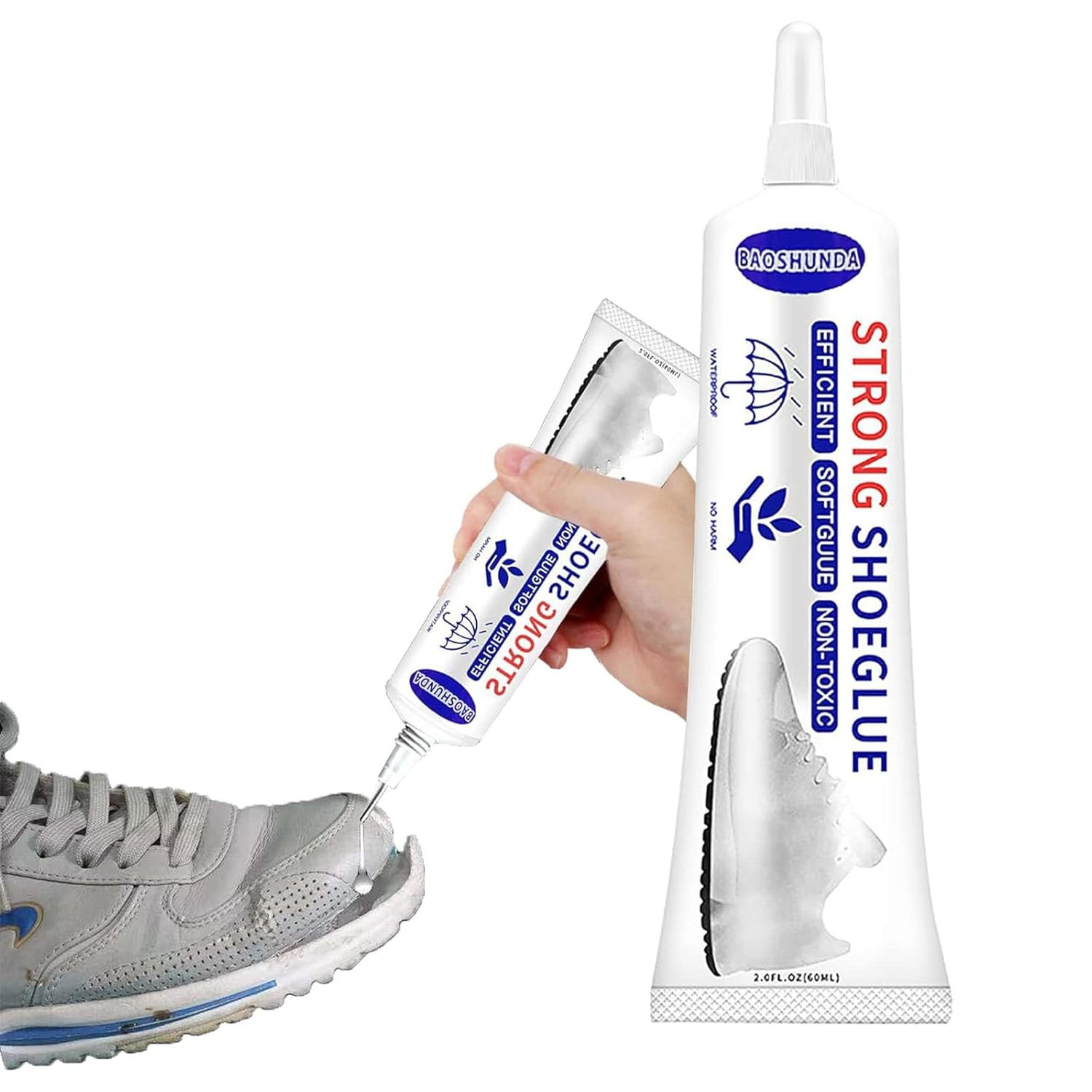 Shoes Glue Super Strong Adhesive Clear Repair Sole for Sneakers, Transparent Sea