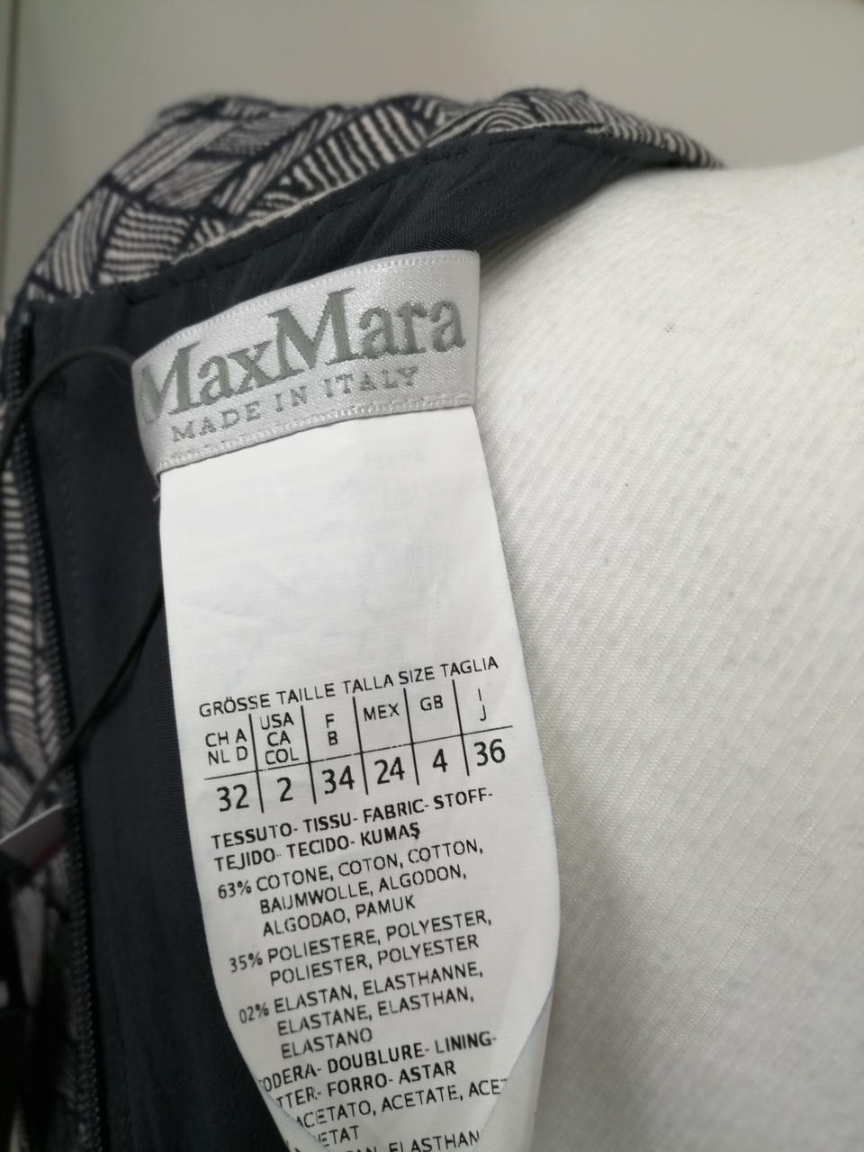 Max Mara 10 Pattern Cotton Dress, Women’s, Approx 38in Length