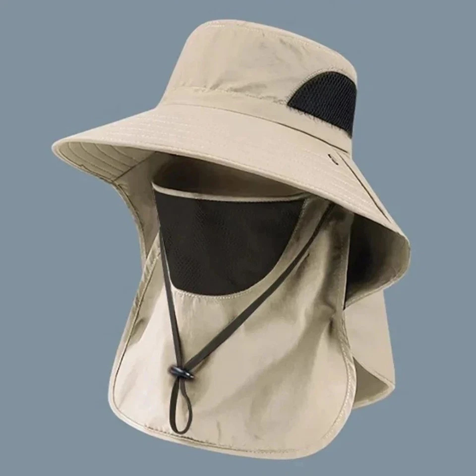 Wide Brim Sun Hat UV Protection Bucket Cap For Hiking Camping Fishing Safari Men