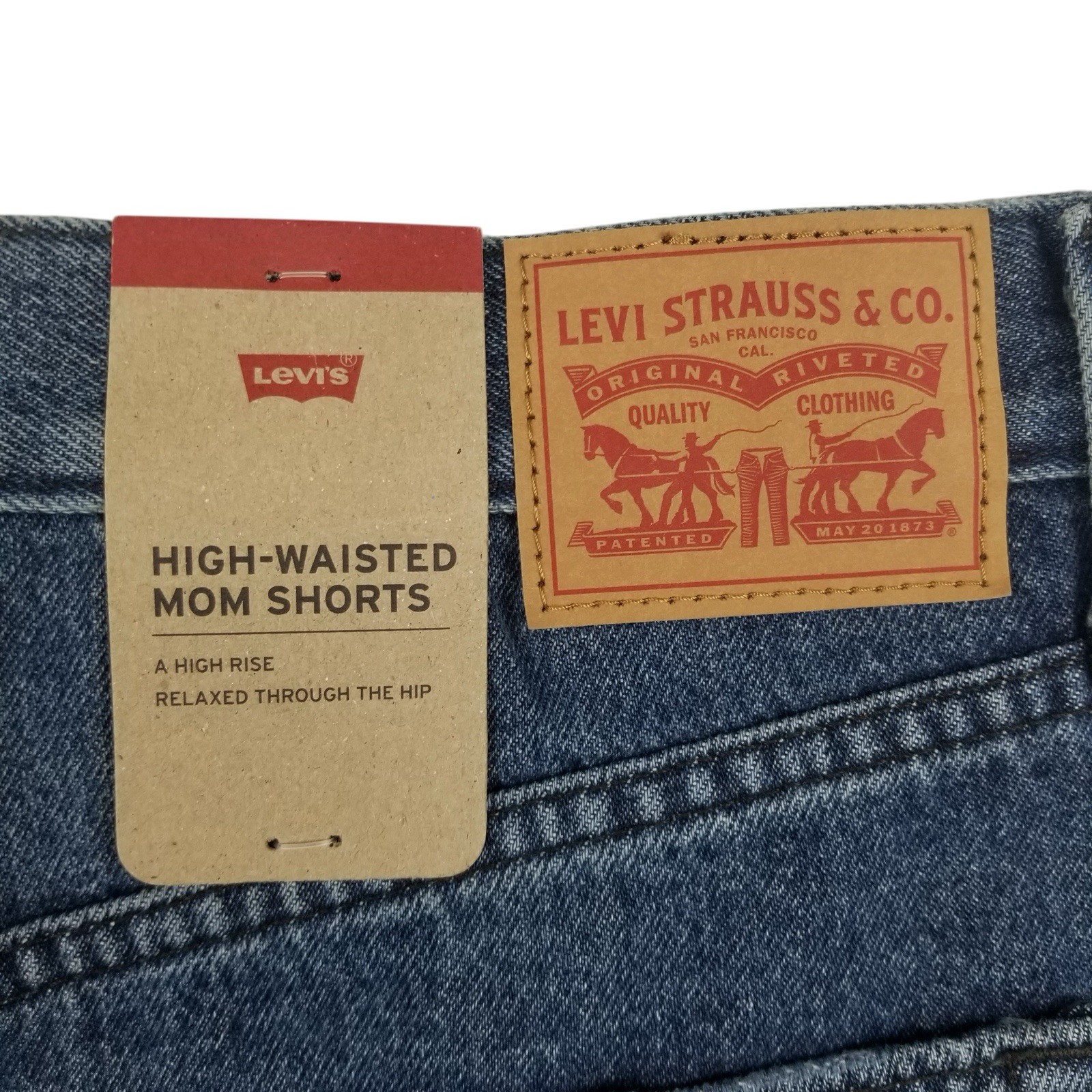 Levi’s Women’s Size 32 High Waisted Relaxed Fit 5 Pocket Cotton Denim Mom Shorts