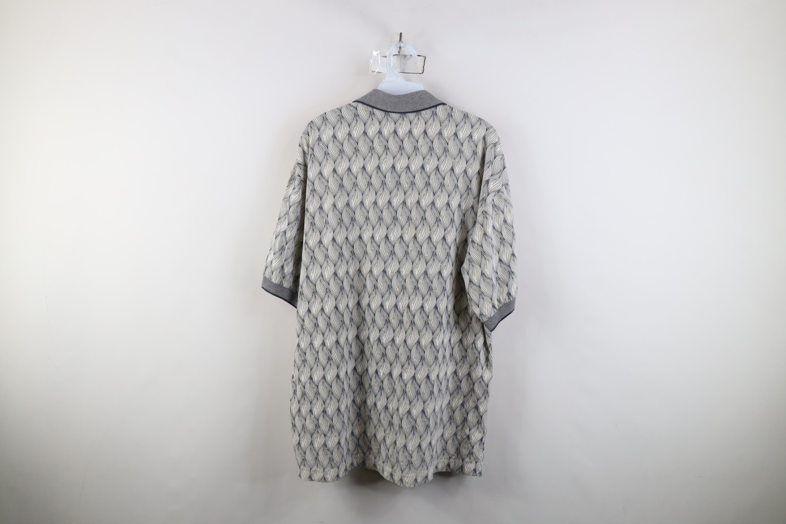 Vtg 90s Pebble Beach Mens Medium Faded Geometric Skunk Golf Polo Shirt Cotton