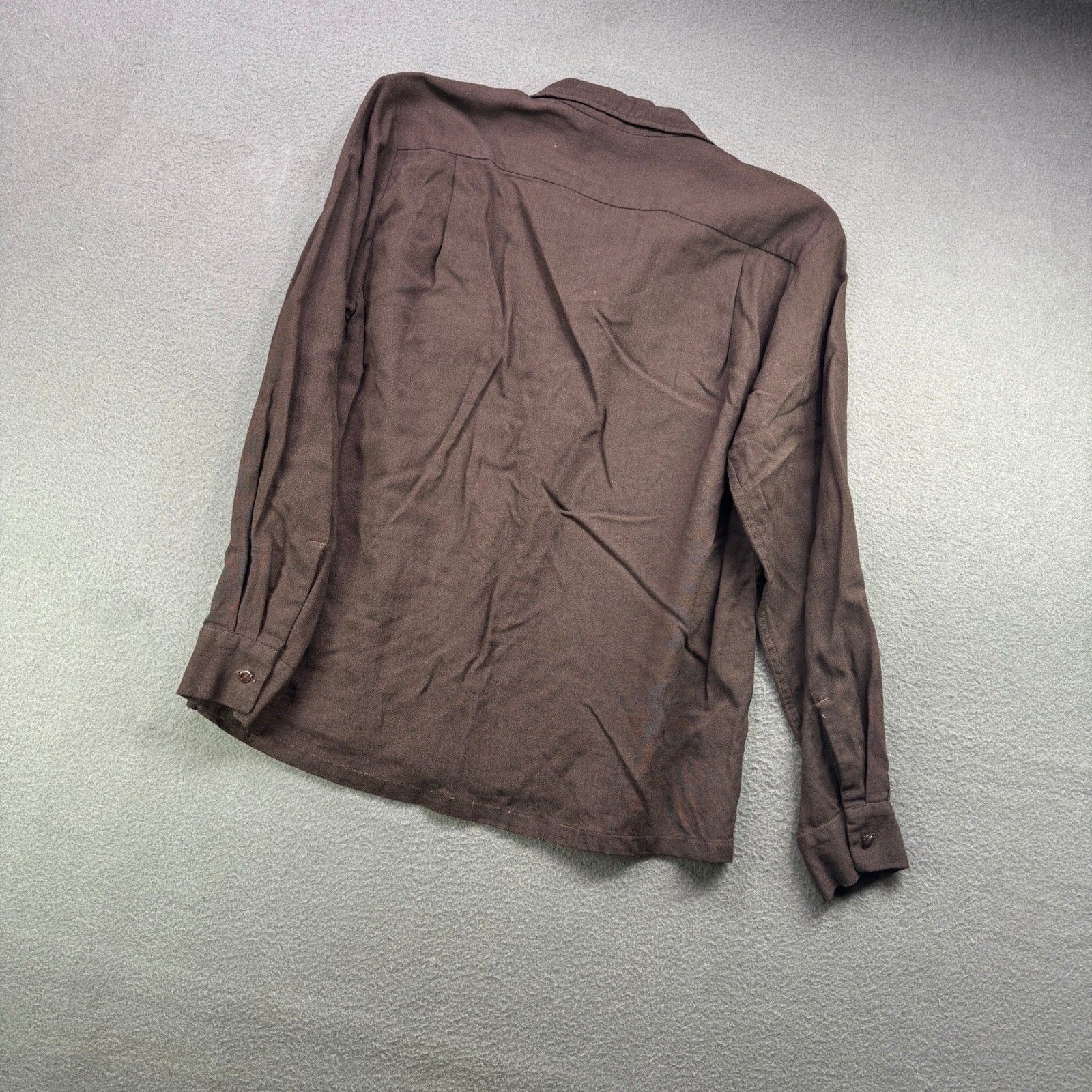 Rare Vintage Jack Frost Shirt Men M Brown Loop Collar Utah Woolen Mills 50s VTG