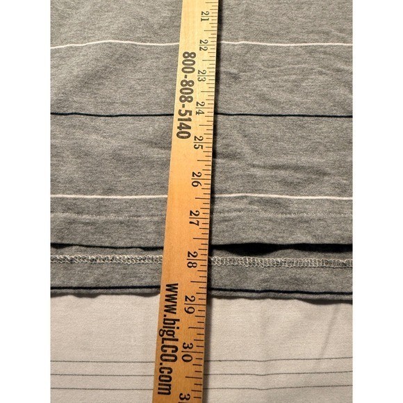 American Eagle Outfitters Mens Gray Striped Vintage Fit Polo Shirt Large L