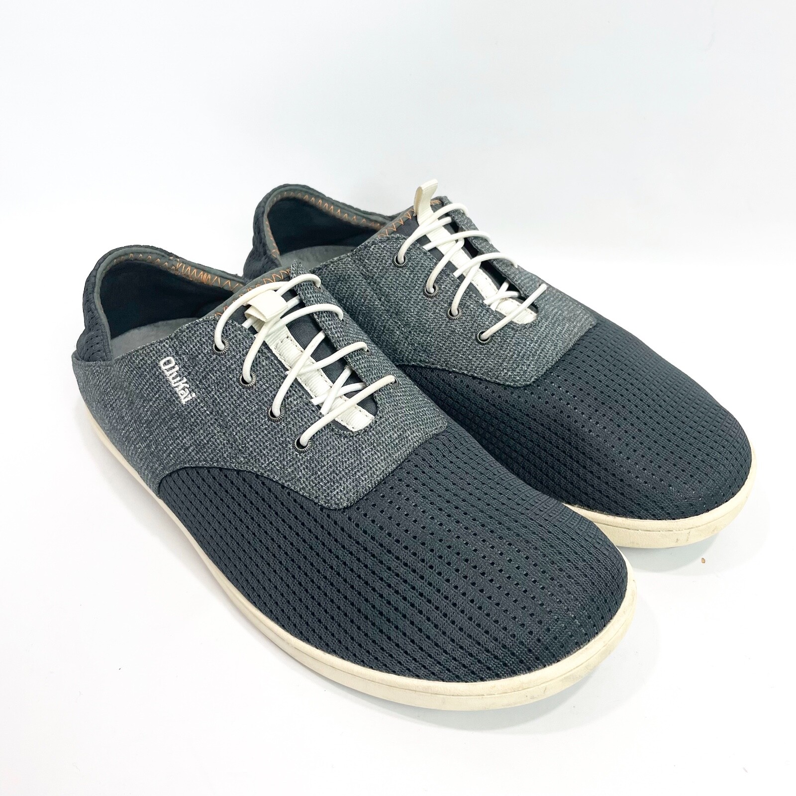 Olukai Mens 9 Nohea Moku Slip On Sneaker Boat Shoe No Tie Gray 10283