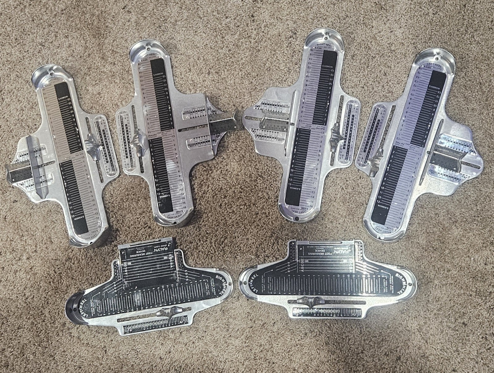 RALYN SURE FIT PREMIER ALL METAL FOOT SIZER / Lenght & Width Qty.6/ Adult/youth