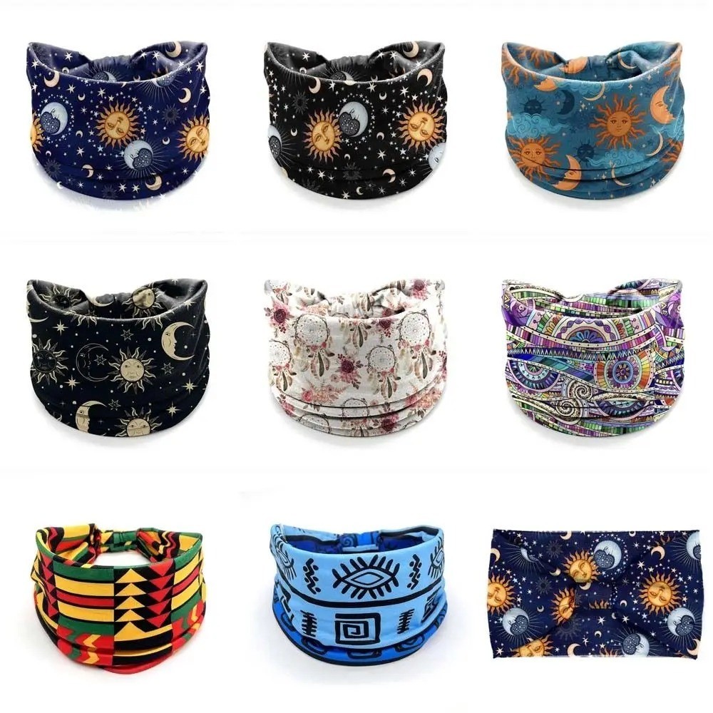 Bandanna Wide Sports Yoga Headband Stretch Hairband Elastic Hair Band Turban