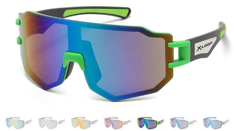 XLoop Oversized Futuristic Wrap Around Cycling Skiing Running Shield Sunglasses