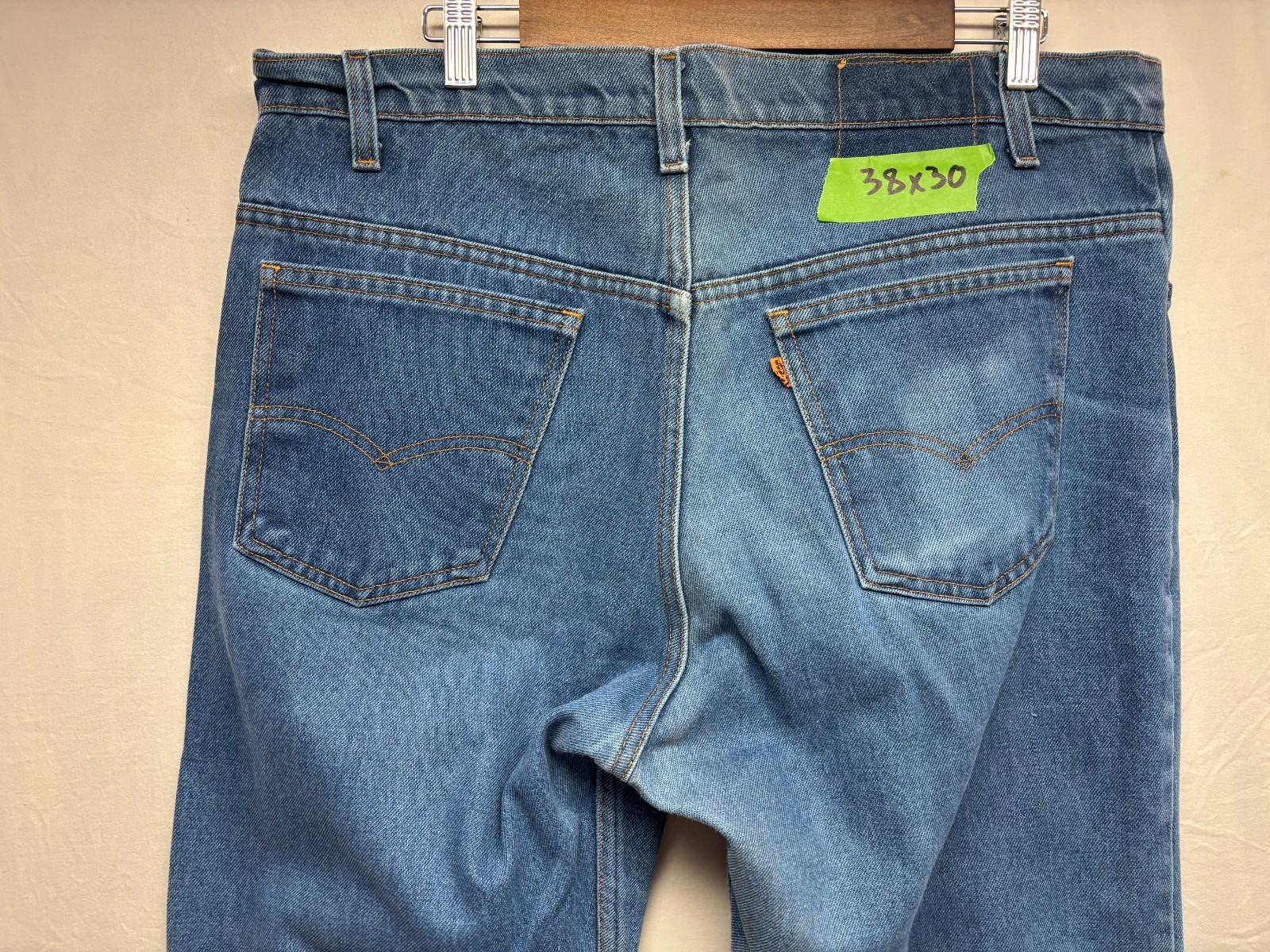 Levi’s Jeans Mens Blue Denim Stretch 5-Pockets Straight Leg Regular Fit 38×30