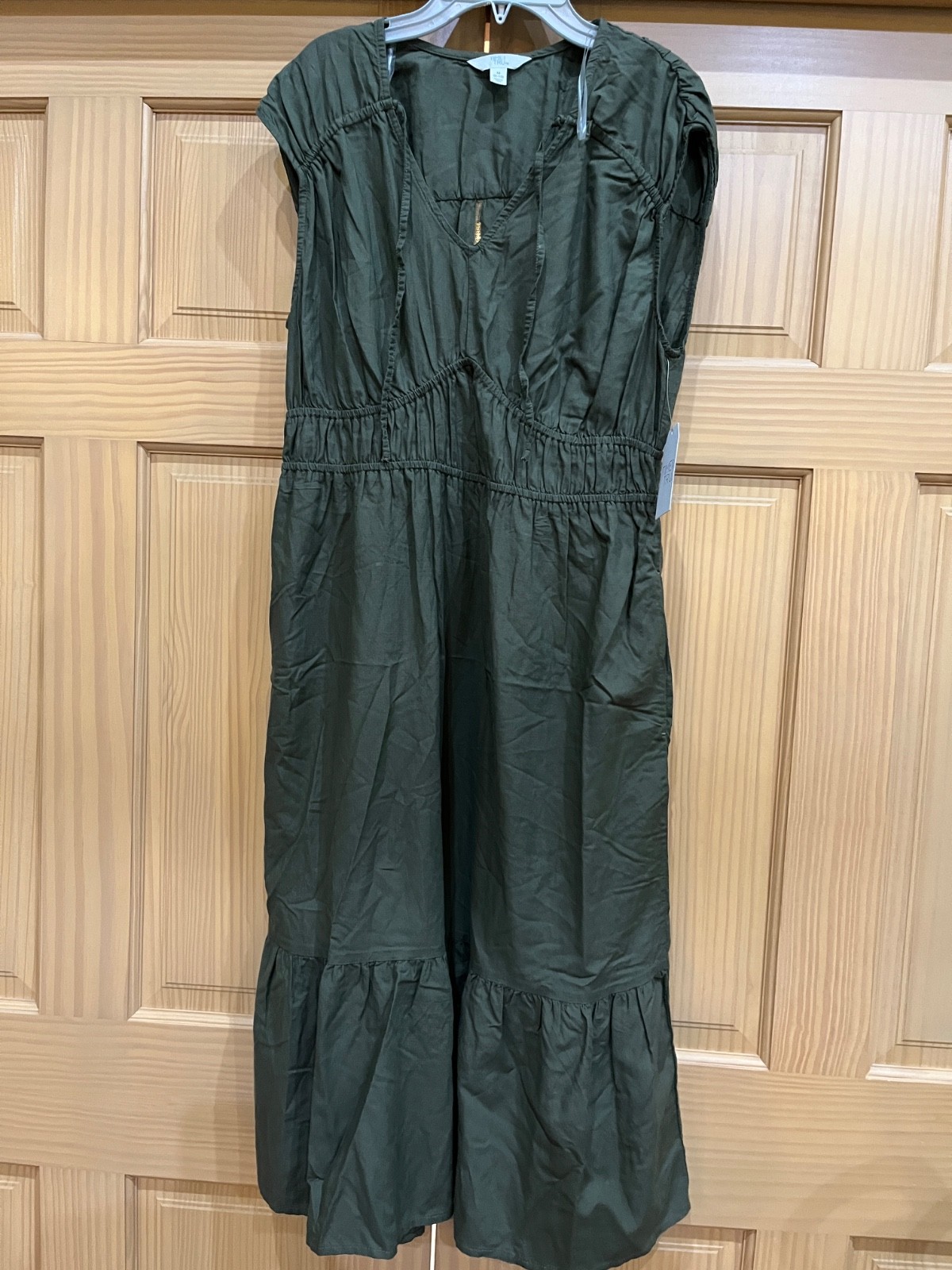 Time and Tru Women Green Midi Fit Flare Sleeveless dress Upick Size Spade New