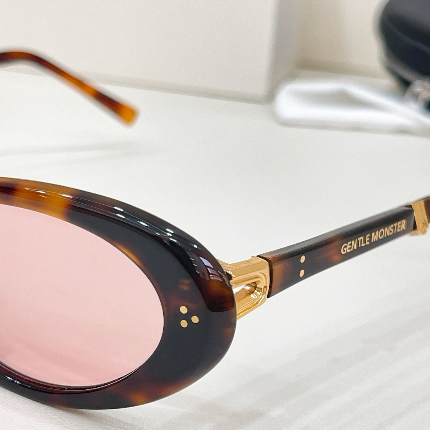 GENTLE MONSTER LOLANG Havana Pink 55口21-132 Sunglasses New w/ Case