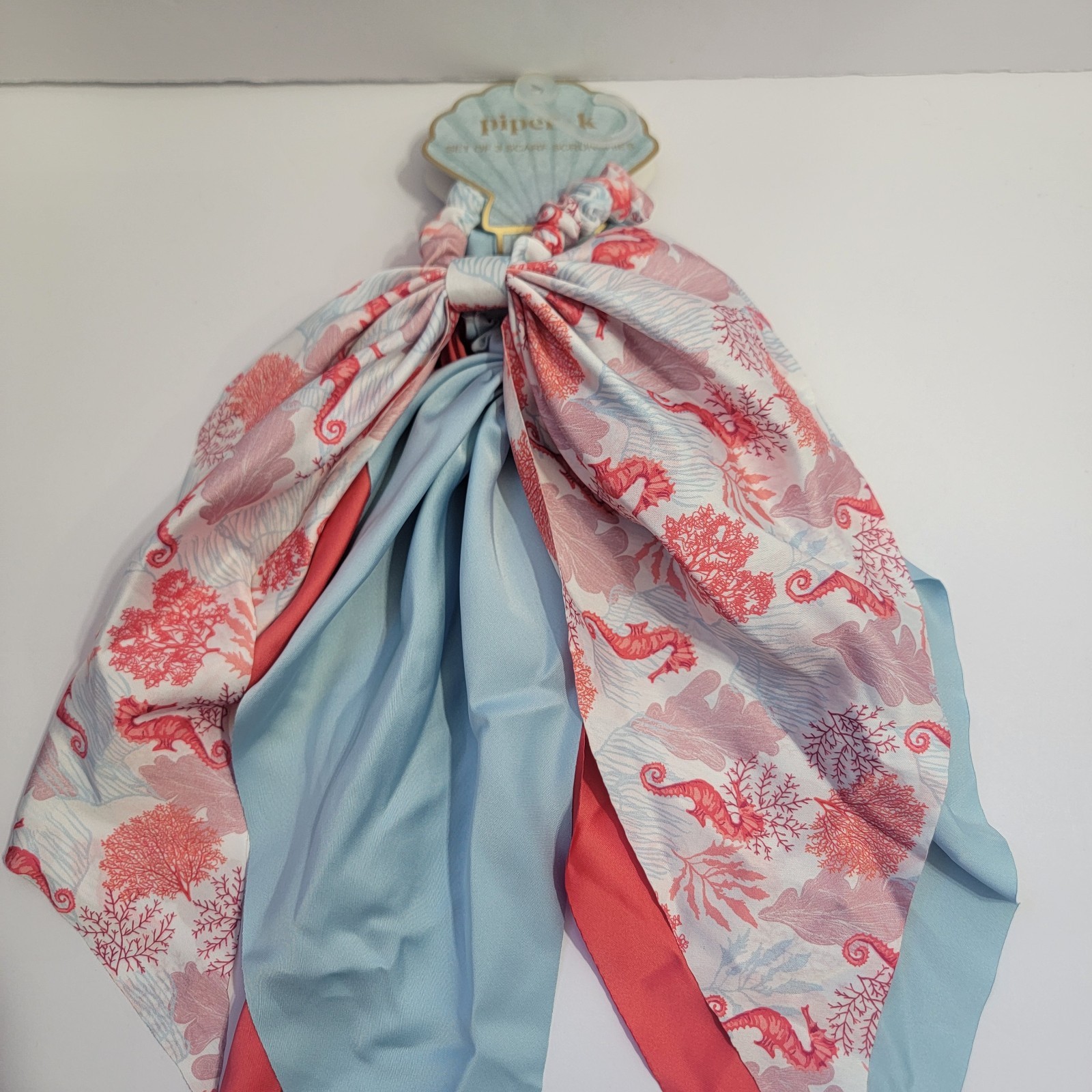 Piper K Coastal Scarf and Rhinestone CRAB Gold Hair Claw Clip Nautical SEA LIFE