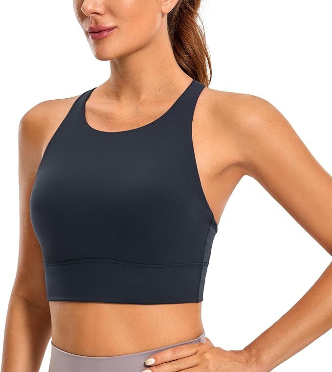 CRZ YOGA Women’s Bra, Womens Butterluxe Strappy Back Longline Sports Bra, 205