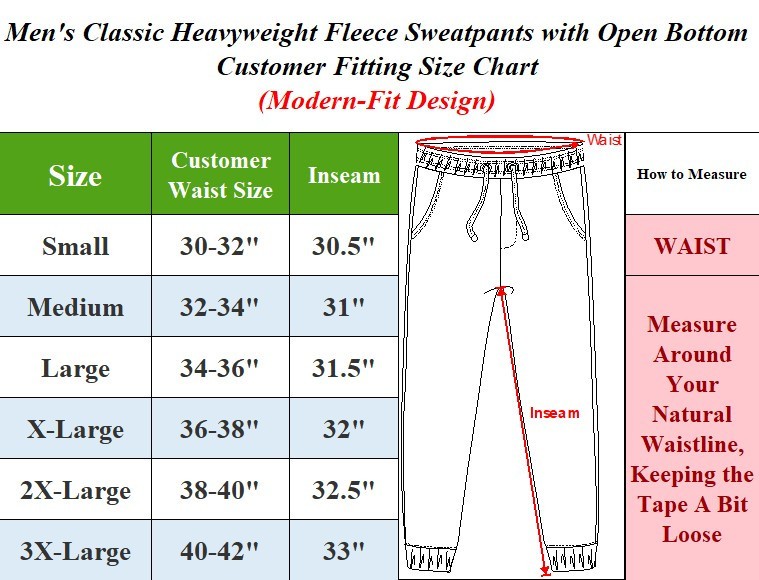 Men’s Classic Heavyweight Fleece Sweatpants with Open Bottom (S-3XL) – Free Ship