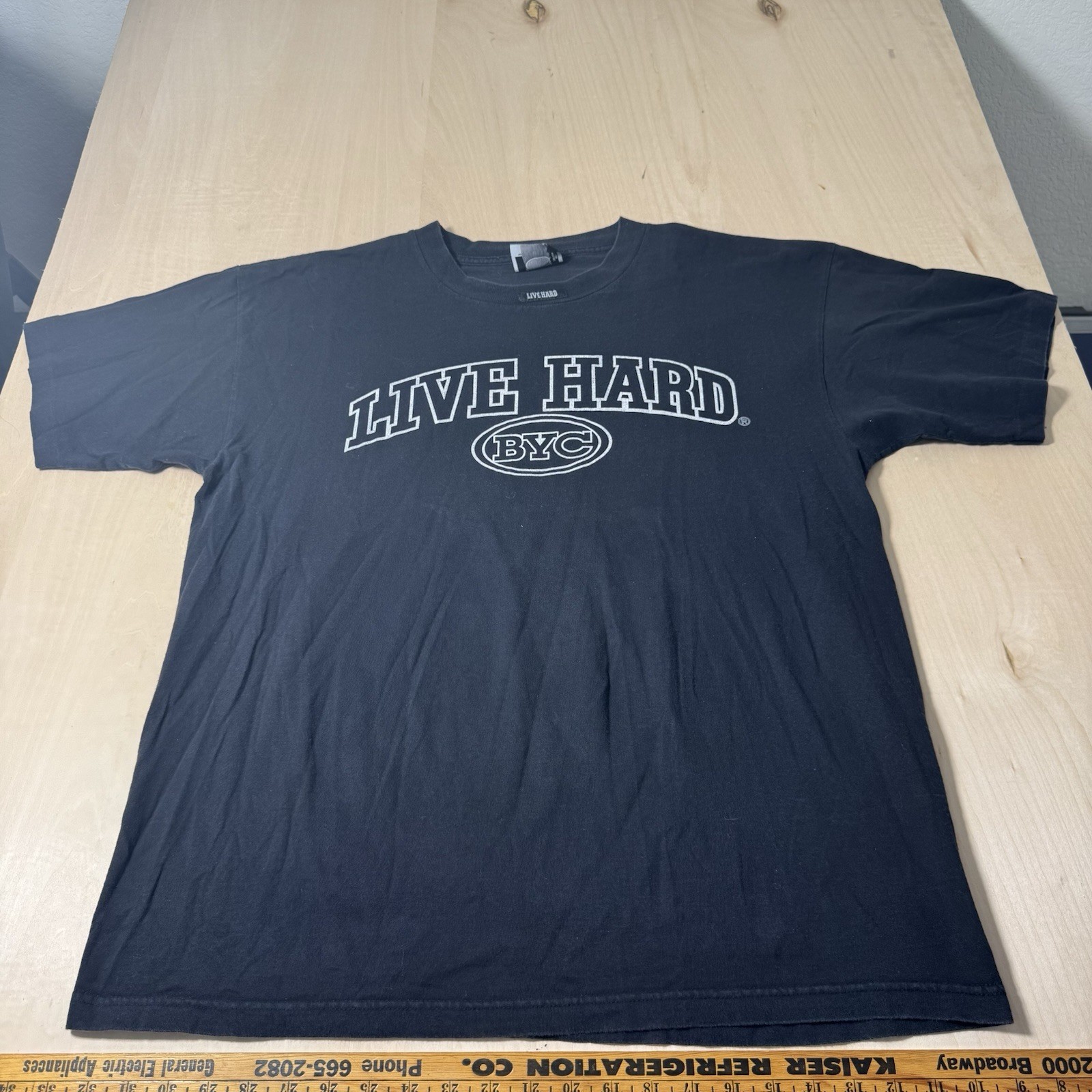 Live Hard BYC Because You Can! T Shirt Mens XL? Black Short Sleeve Work Out Gym