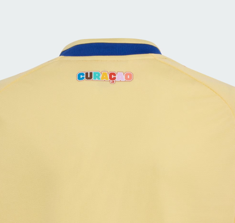 Curacao Fifa 2026 Away Jersey Yellow Blue Wave Kids Size XS-XL 100% Authentic