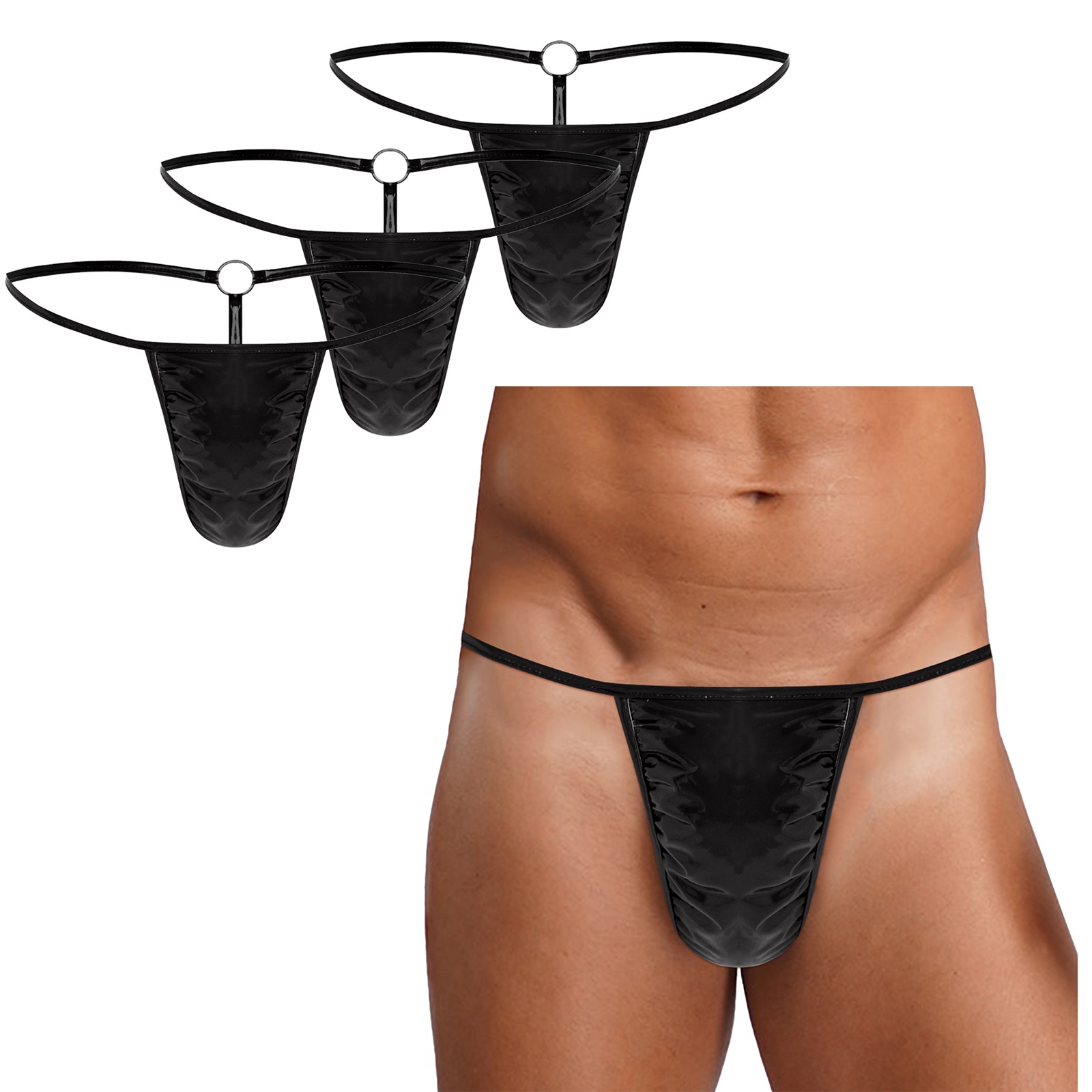 3X Men Bikini Briefs Jockstraps Panties Tanga Underwear Micro Bulge Pouch T-back