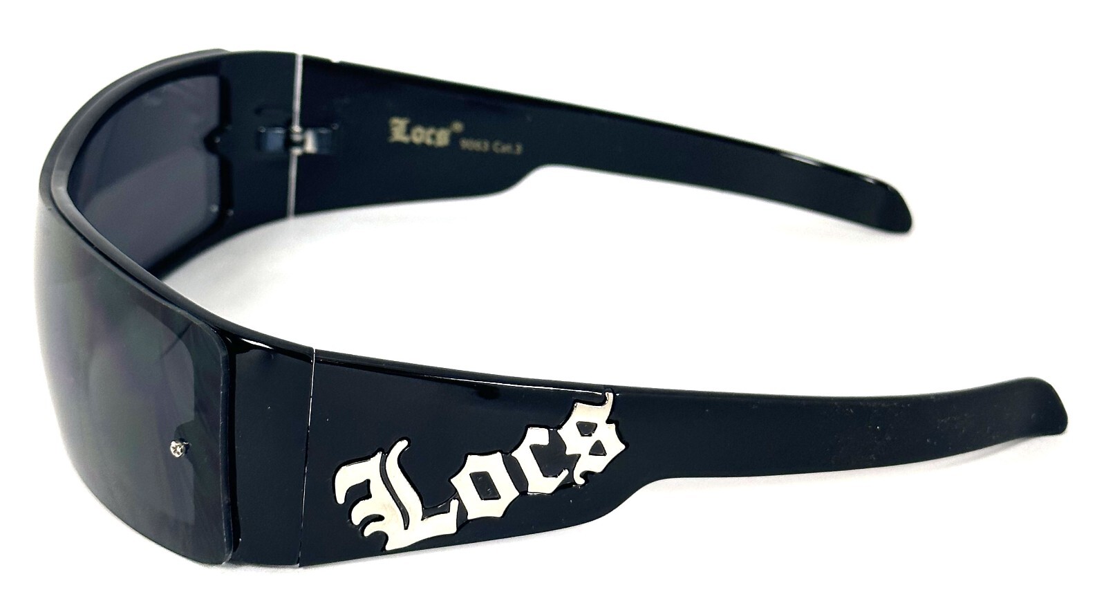Retro Locs Mens Sunglasses 100% UV400 Shiny Black Frame LC54