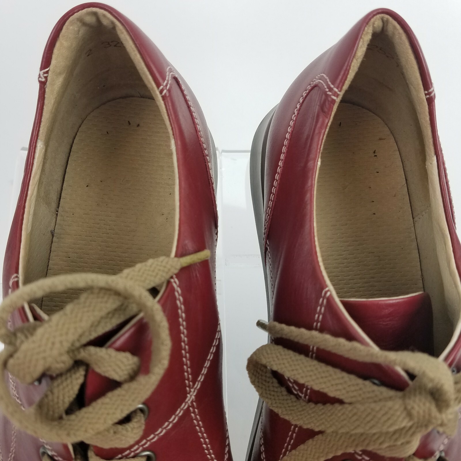 Theresia M Shoes Flats Lace Up Red Leather Womens Size US 5.5