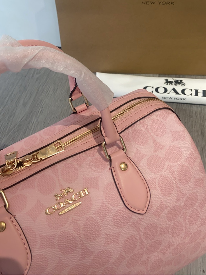 Coach Rowan Large Satchel Bag In Signature Canvas CAO77 /powder pink
