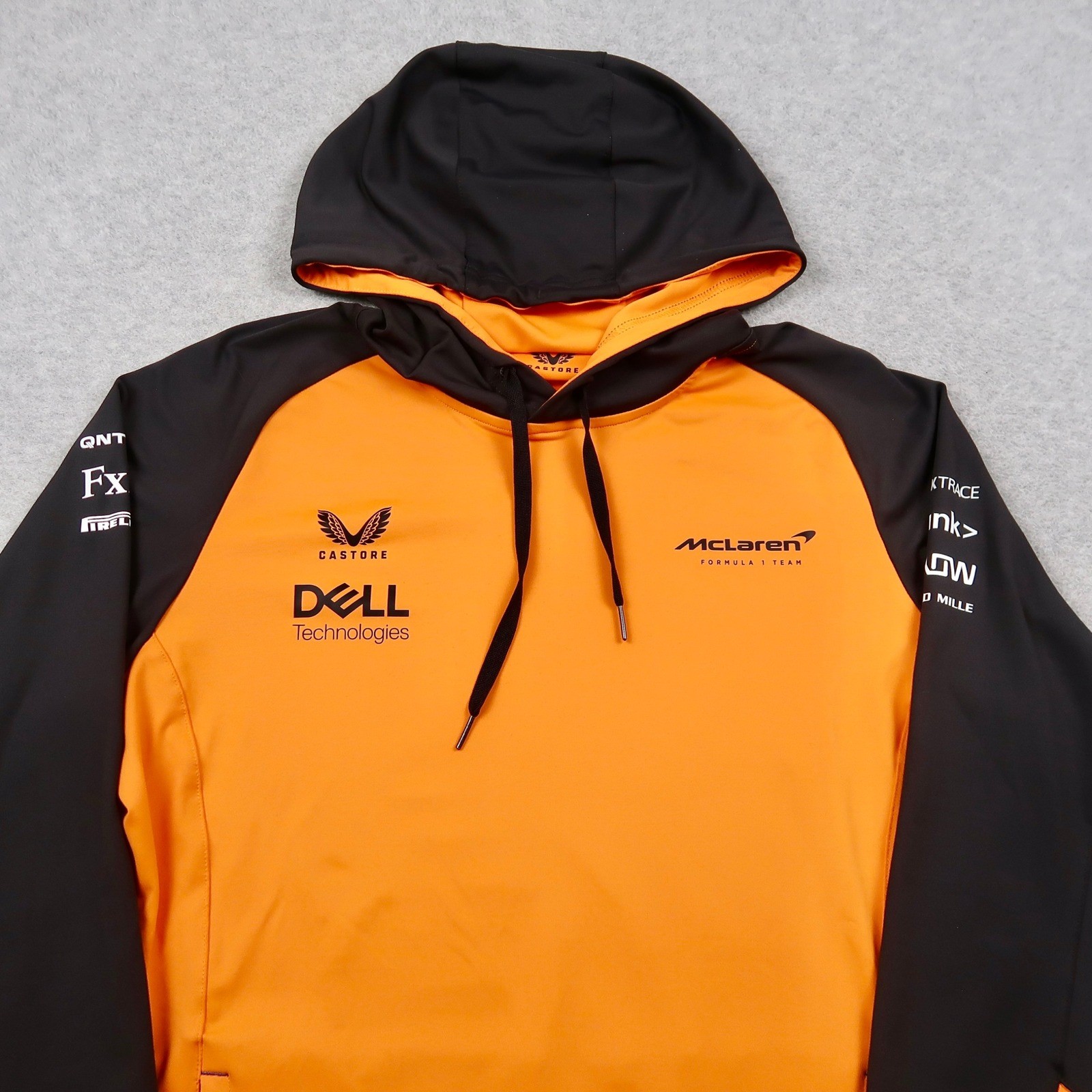Castore McLaren Formula 1 Team Hoodie Mens Large Orange Black F1 Racing Pullover