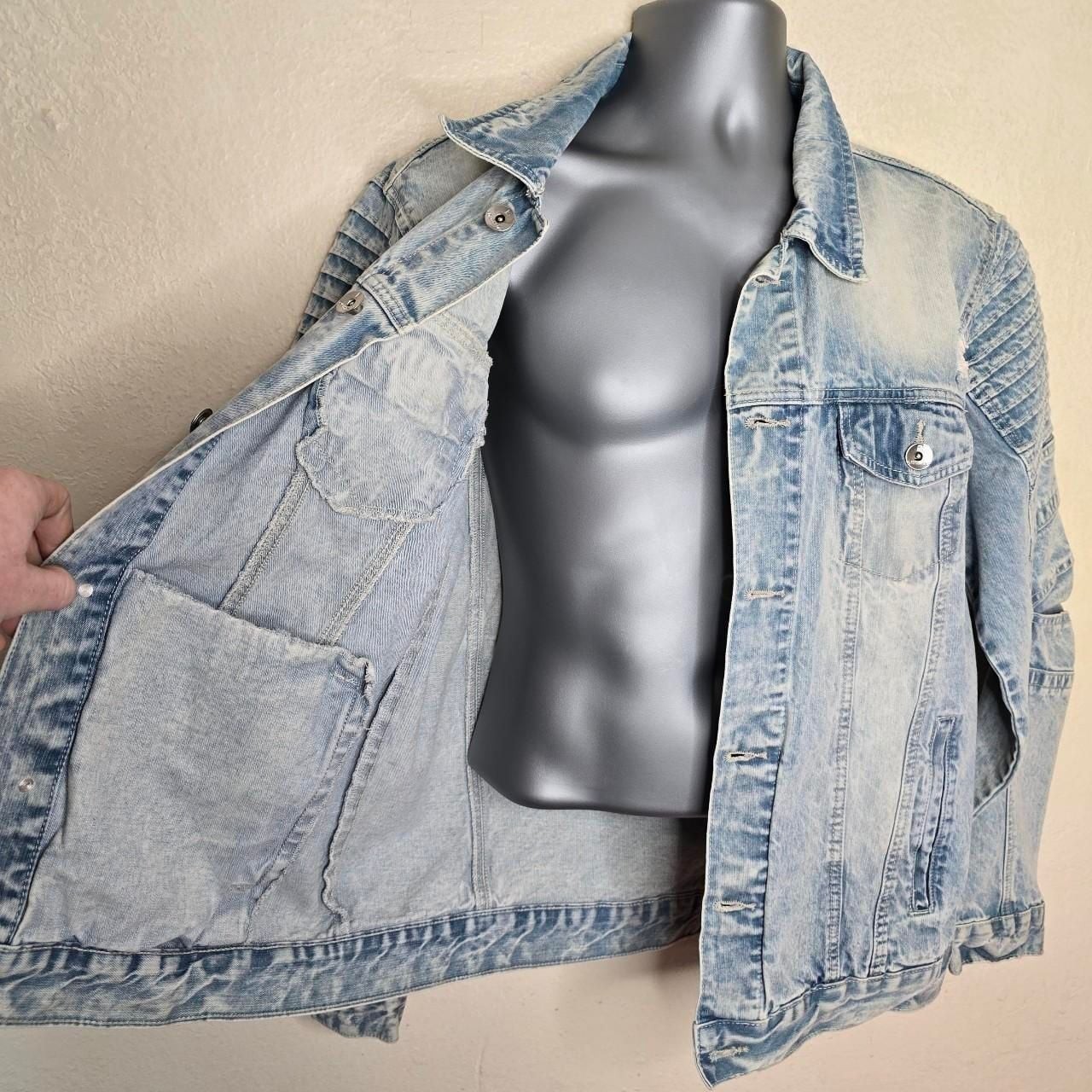 Southpole Moto Acid Wash Denim Jacket