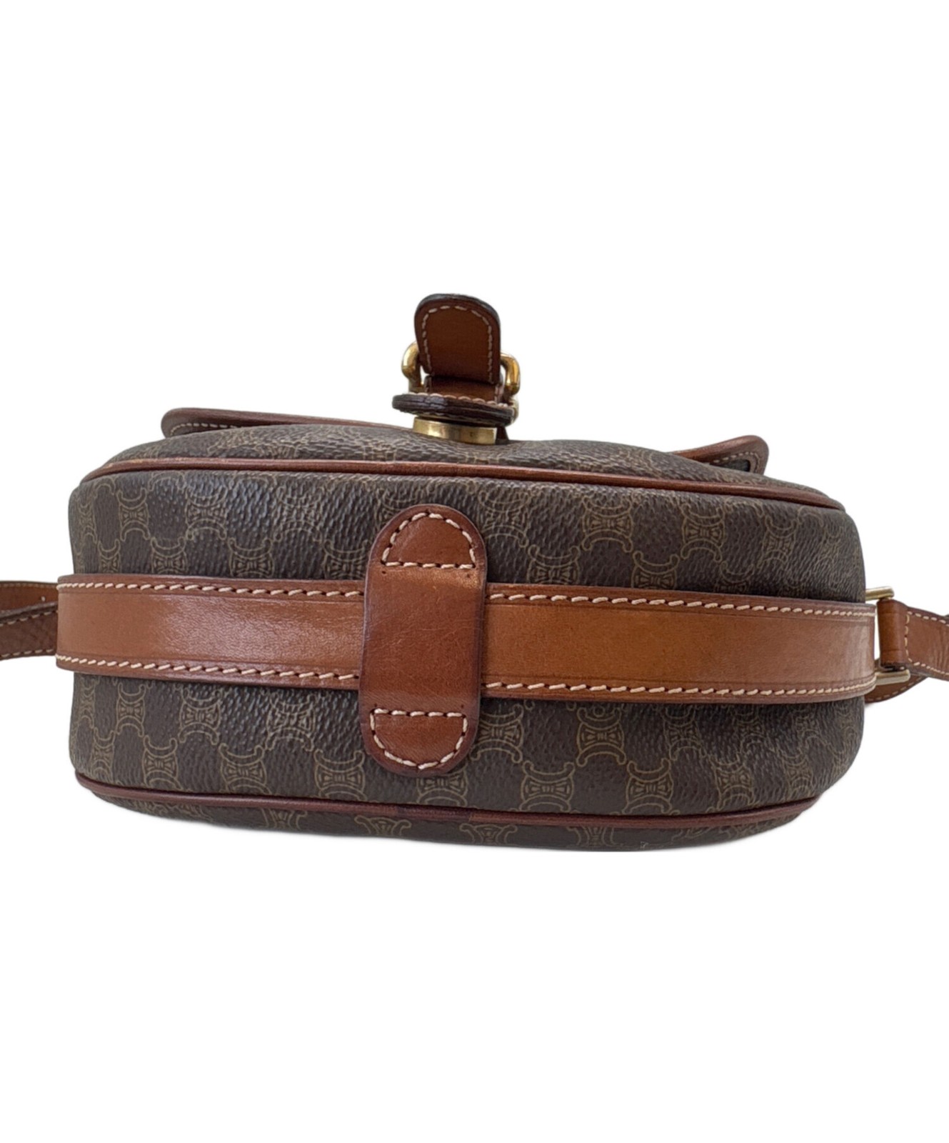 CELINE Macadam Shoulder Bag Brown Women Pre-owned Japan F/S USED