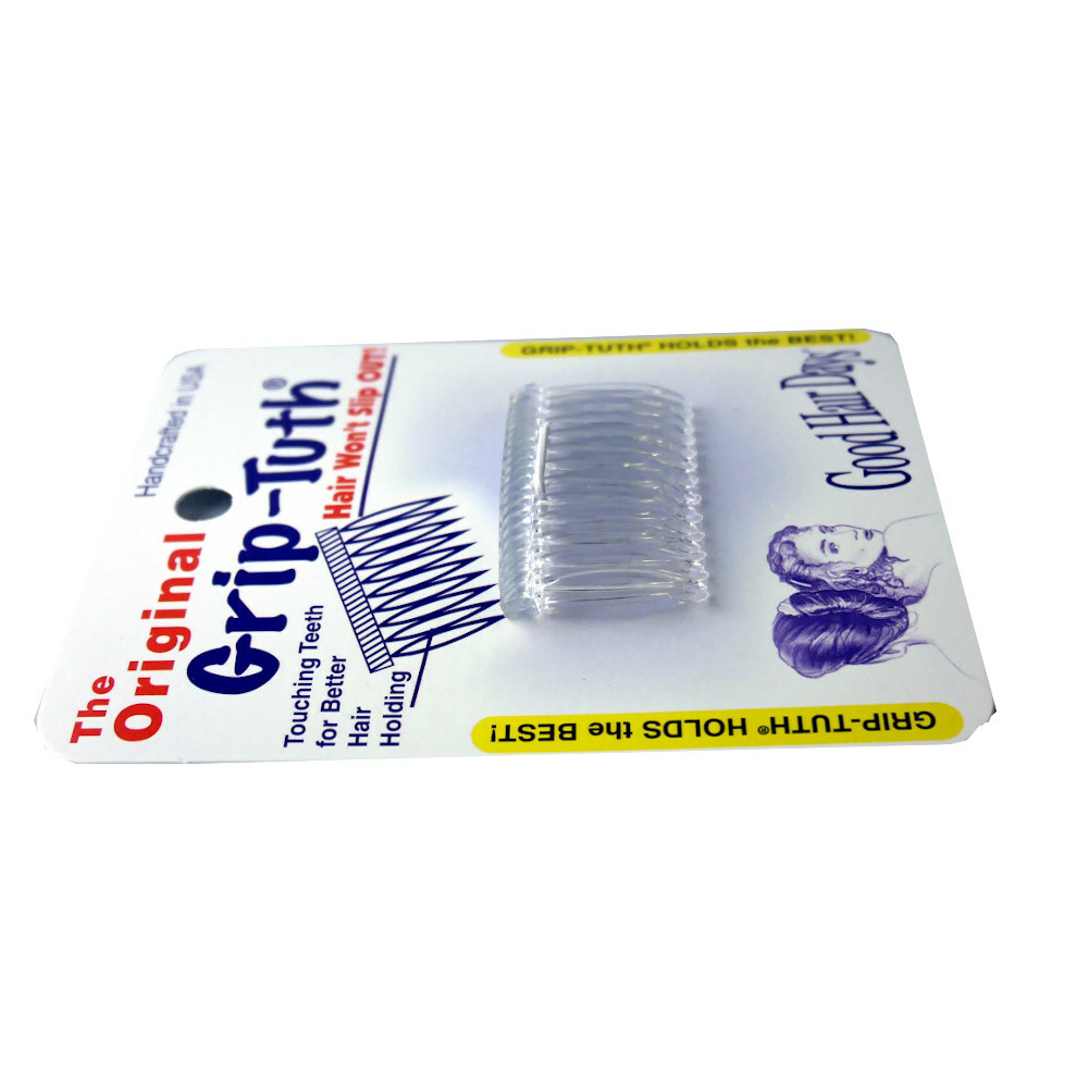 4 Combs x Good Hair Days Grip-Tuth® 1 3/4″ Clear Shorty Combs Made in USA 40162
