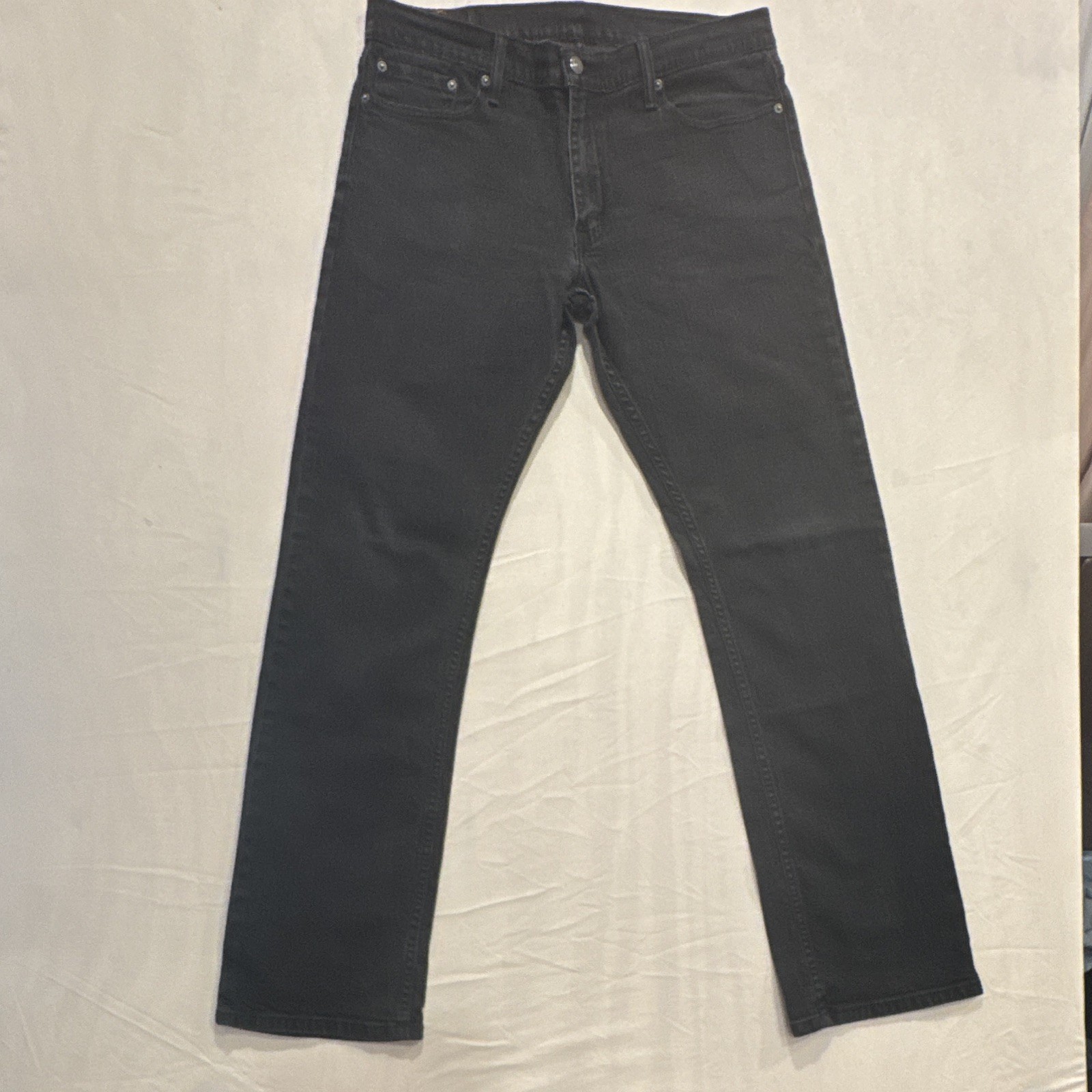 Levi’s Men’s Straight Slim Dark Wash Black Denim Cotton Mid Rise 5-Pocket
