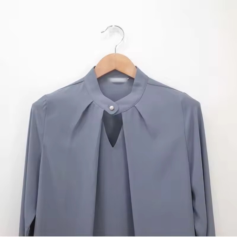 Blouses Women Chiffon Shirts Long Sleeve Hollow Sexy All-match Spring Summer Top