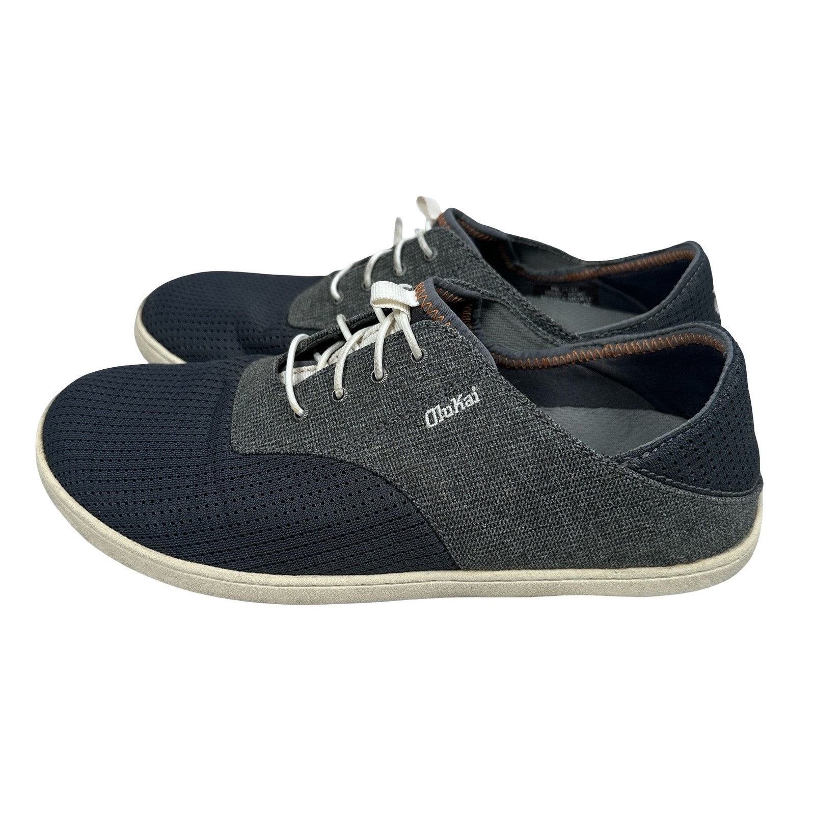 OluKai Nohea Moku Men’s Size 9 Dark Blue Textile Slip-On Sneakers