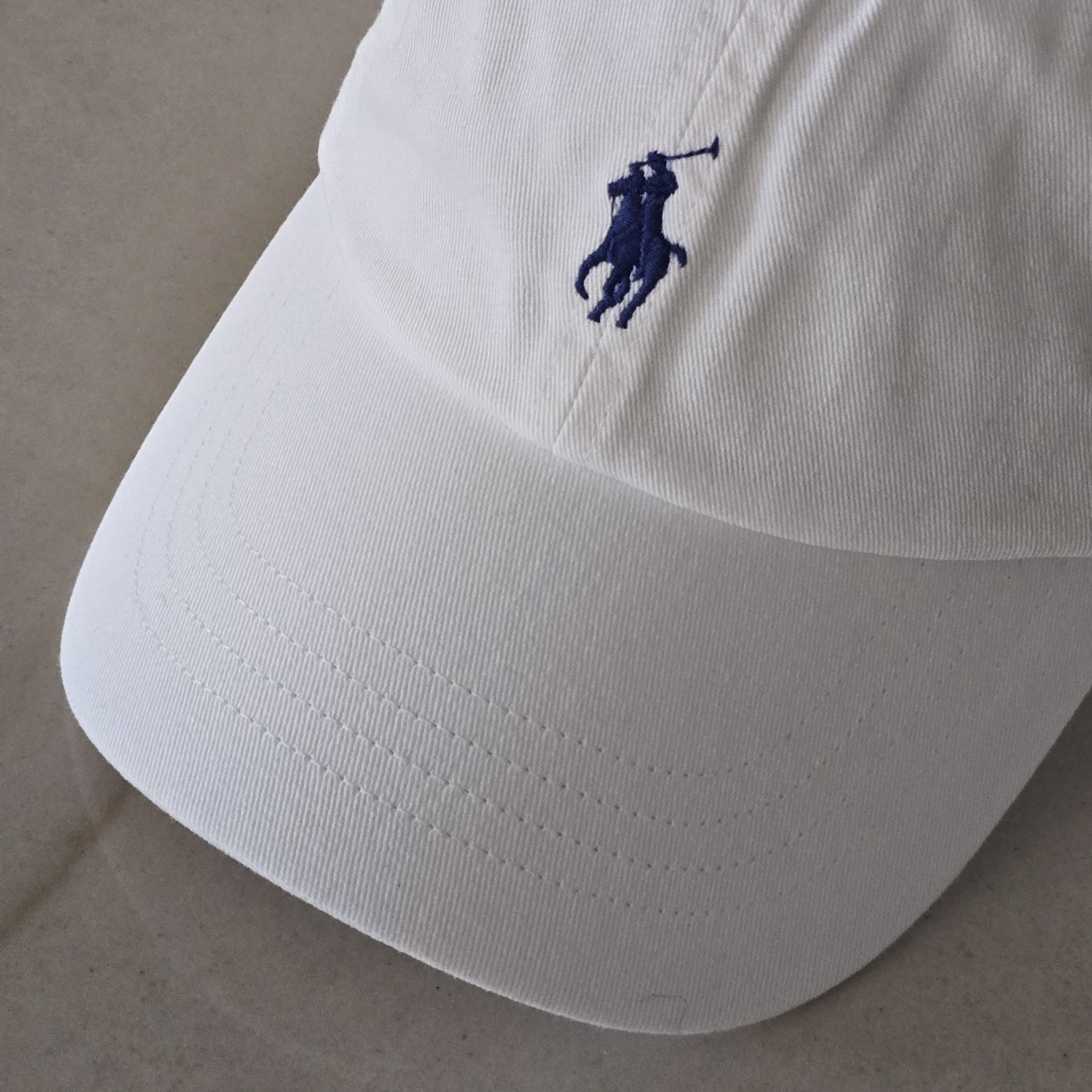 Polo Ralph Lauren Men’s One Size Cotton Chino Adjustable Ball Cap White Blue