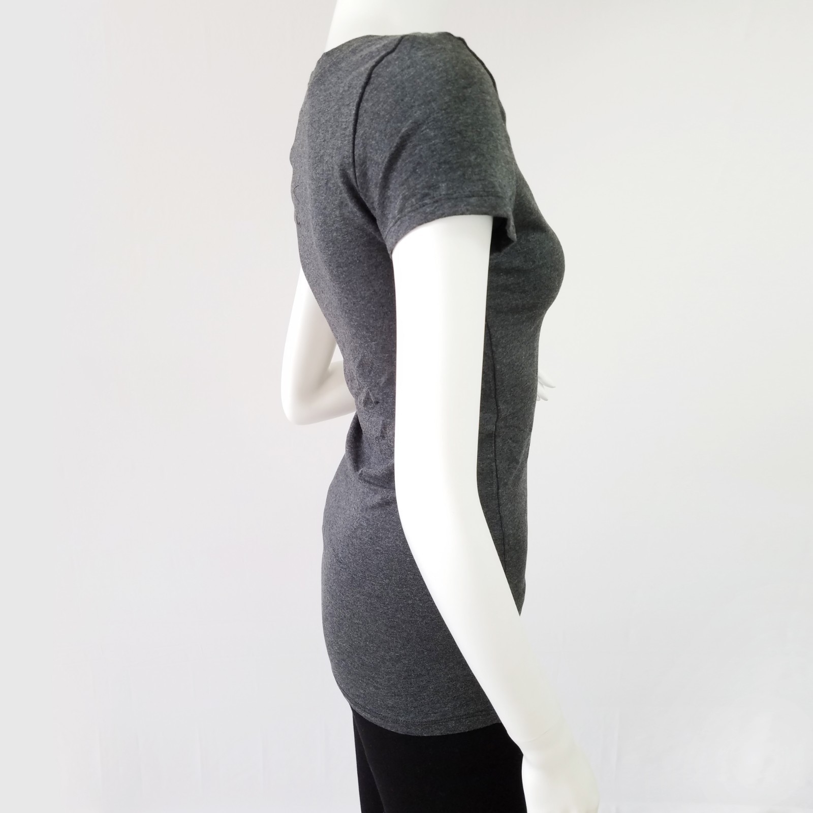 Ambiance V-Neck Short Sleeve T Shirt Basic Plain Solid Top Stretchy Cotton Tee