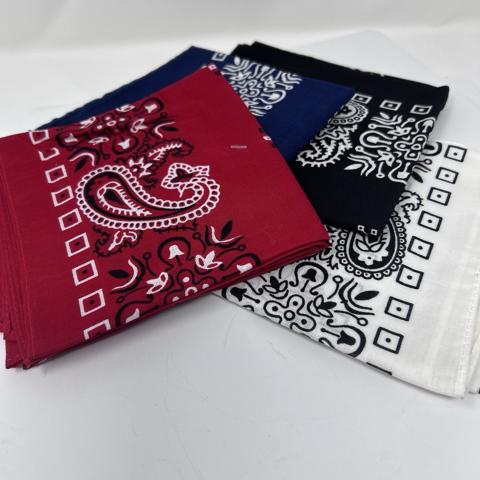 100% Cotton Paisley Bandanas 22″X22″ Scarf Head Neck Bandannas lot of 4
