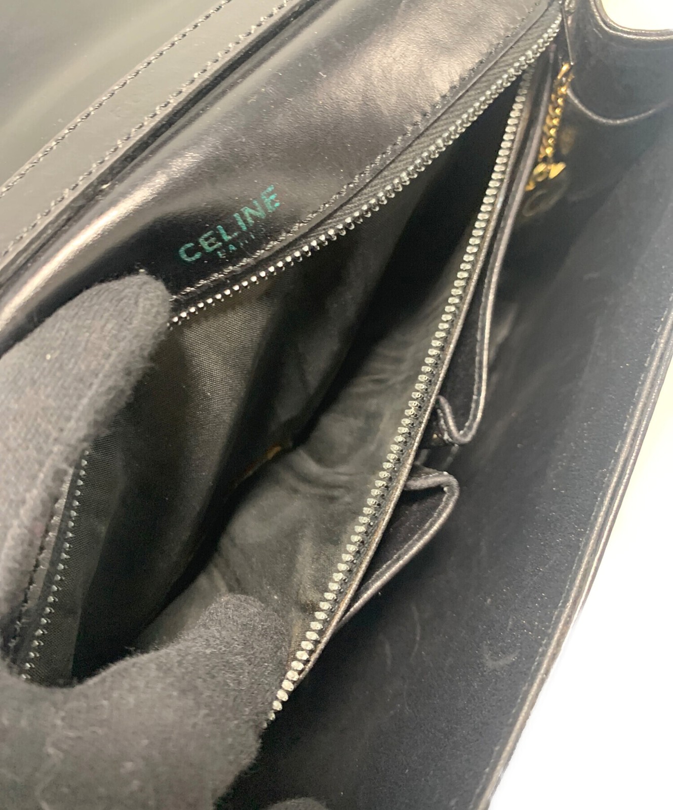 CELINE Vintage Shoulder Bag Black Women Pre-owned Heavy Wear Japan F/S USED