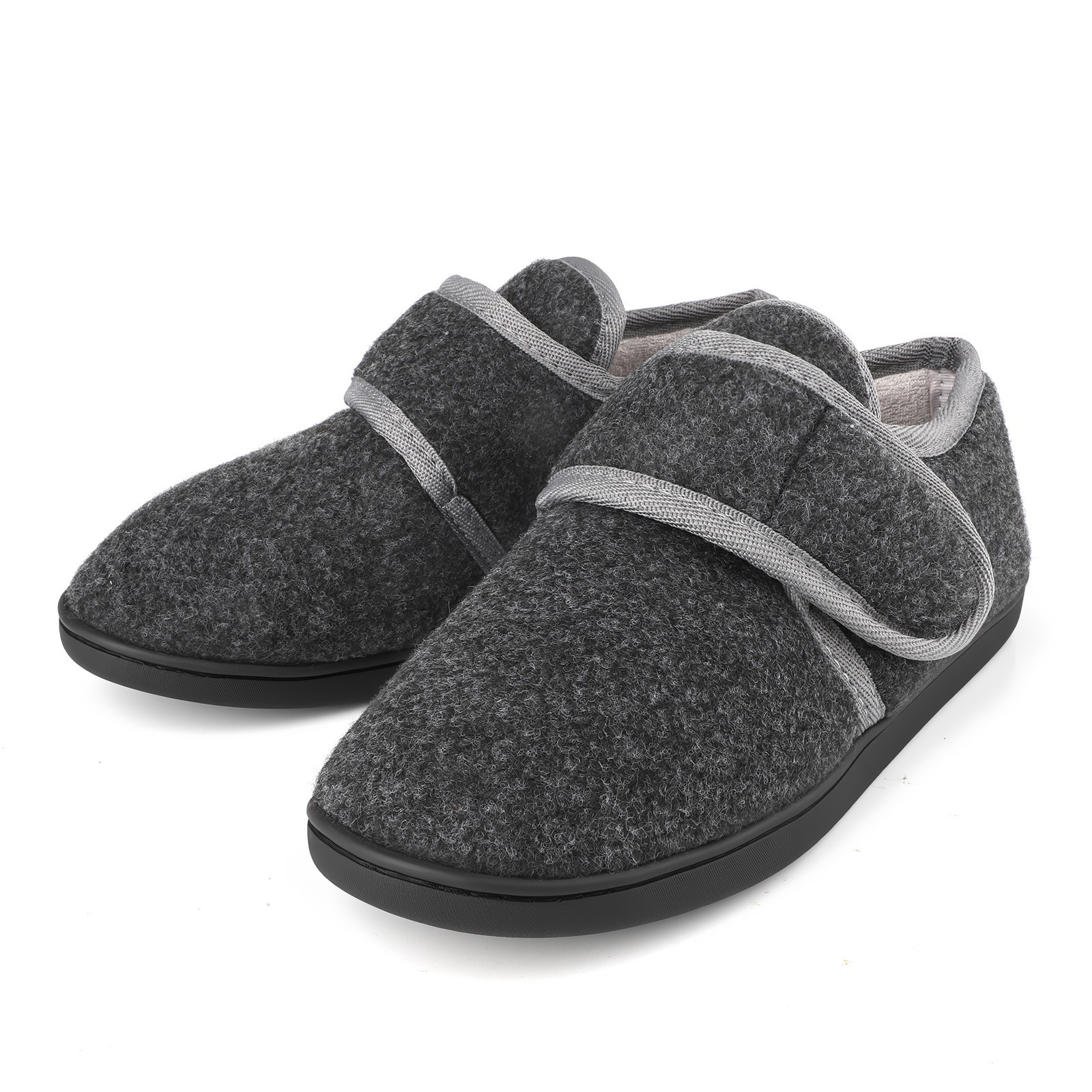 Mens Winter Warm Cozy Slippers Diabetic Edema Swollen Indoor Outdoor House Shoes