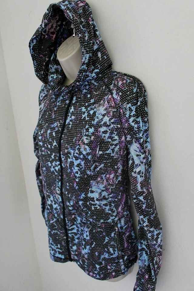Lululemon 8 Back Pack It Wind Jacket Floral Sport Tranquil Blue Multi W4H45S