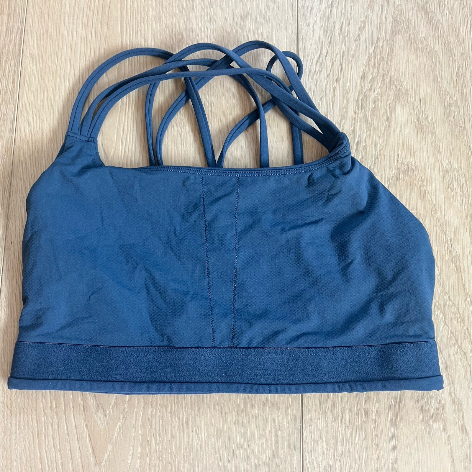 Athleta Sports Bra Size Small Navy Blue Moderate Support Strappy Back Running