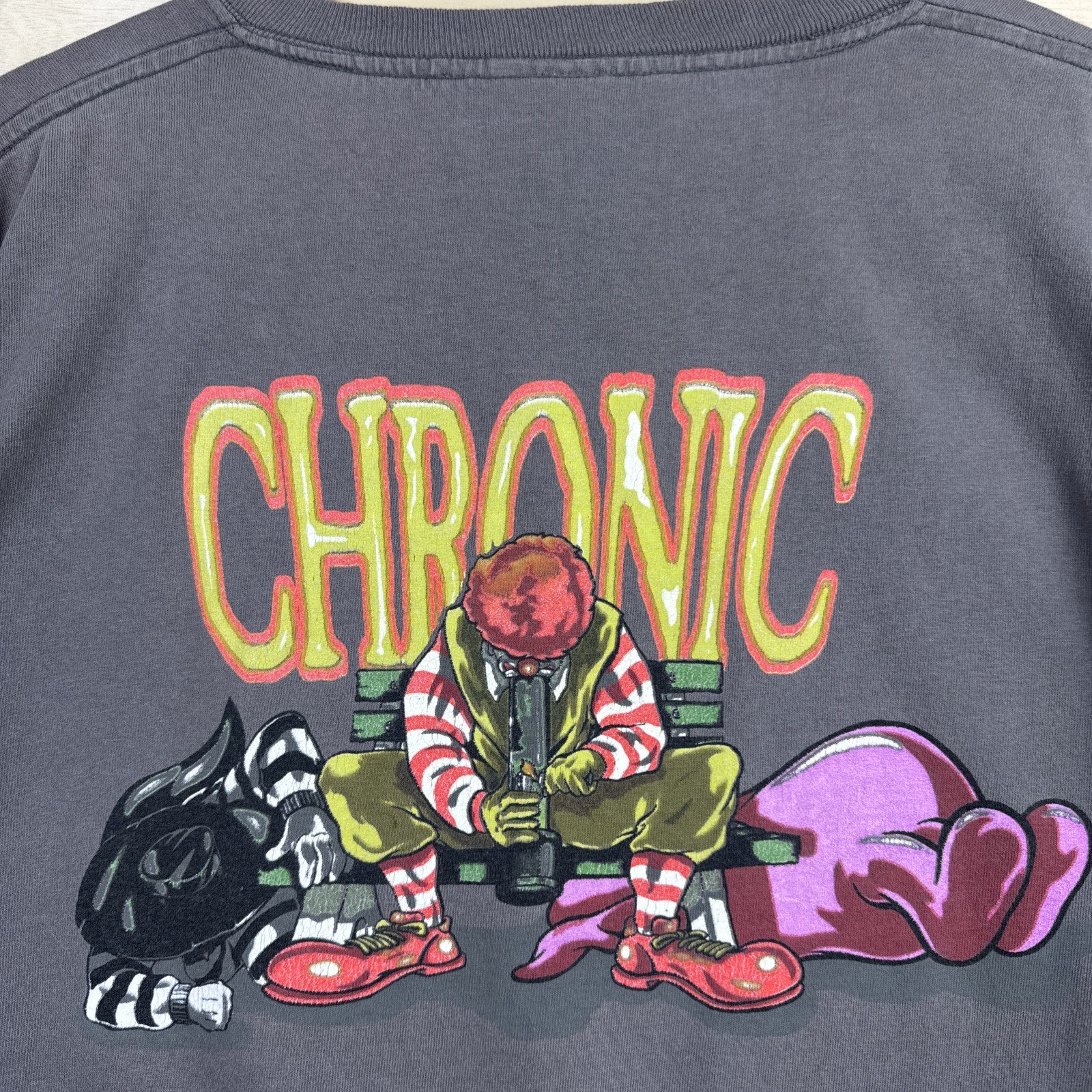 Vintage 90s Skunk Street Wear McDonalds Chronic Weed Skater Shirt Sz XL