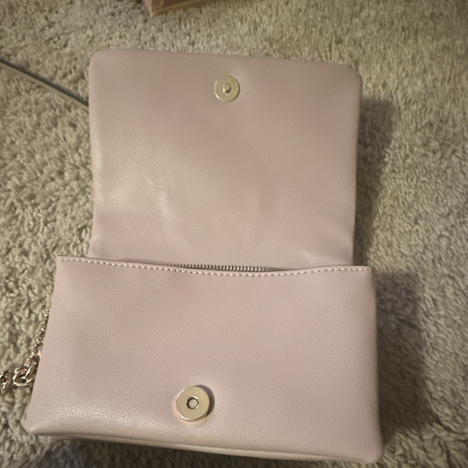 Nine West Pink Small Crossbody Wallet Clutch Detachable Chain Strap Zip