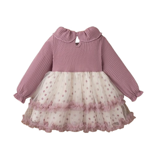 Baby Girl Polka Dot Dress – Cute Purple Children’s Clothing for 6M+