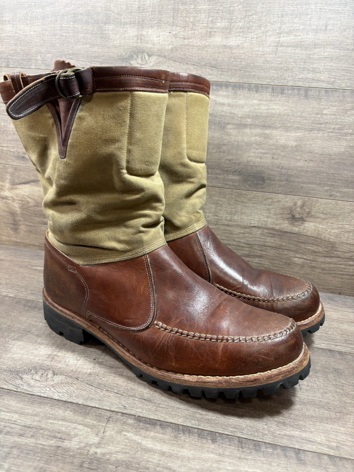 Timberland Boot Company Boots Brown Leather Vibram Mens Size 13