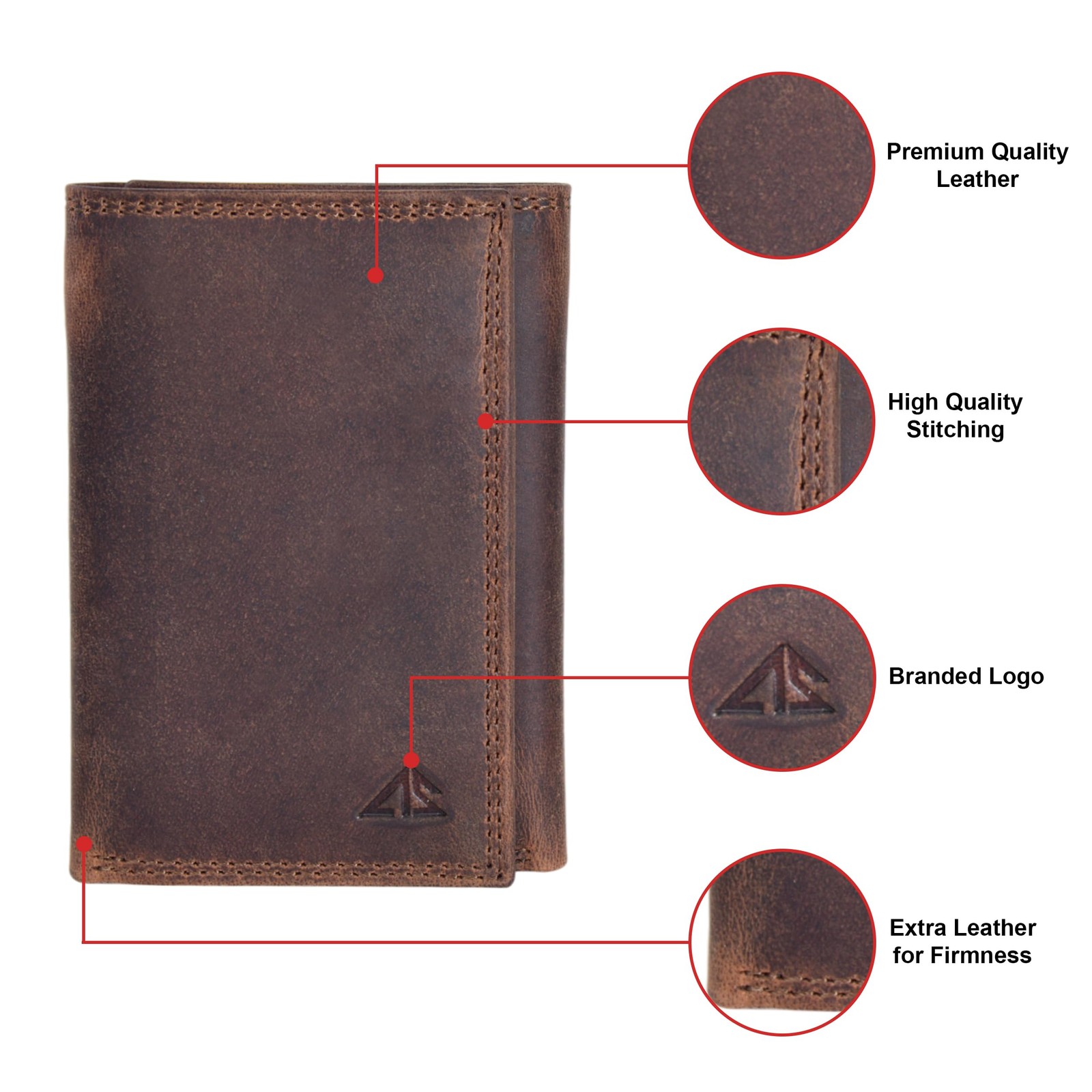 Leather Slim Everyday Trifold Wallet with ID Window and Multiple Card Slots |…