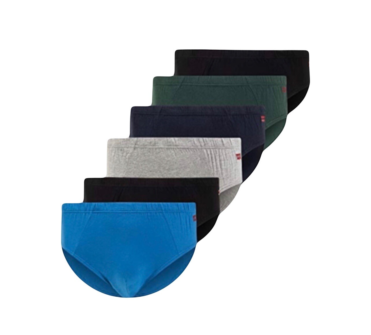 NWT Levis. Sz XL. Men’s 6 Pack, Cotton Low Rise Briefs, Multicolor, MSRP $38.00