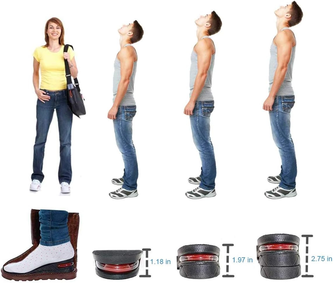 Height Increase Insoles, 2-Layer 1.5” Heel Shoe Lift Kit with Air Cushion Taller