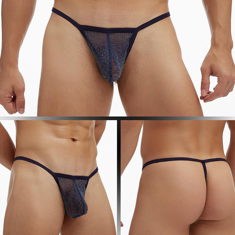 Mens Mesh See-through Pouch G-string Briefs Underwear T-back Thong V-string✔