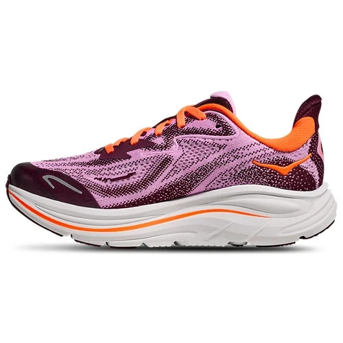HOKA Clifton 10 Purple Orange 1168860-FLWR GS Size 4Y-7Y Kids Women New